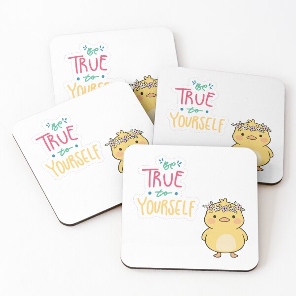Item preview, Good quote positive vibe happy chicken Be True to Yourself Cute Chick Sticker | Inspirational Self-Love Quote Design designed and sold by JessLamunn89.