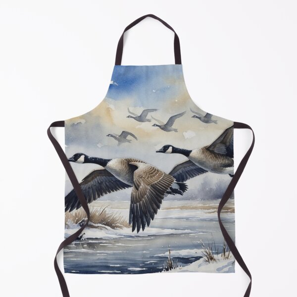 Item preview, Canada Geese in Flight - Winter Watercolor Wildlife Art designed and sold by Pioneer Spirit Market.