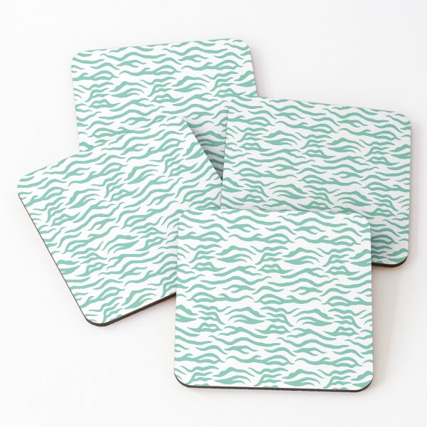Item preview, White and Pastel Green tiger print designed and sold by pattern-archive.