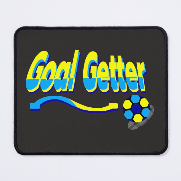 Item preview, Goal Getter Blue-Yellow 3D Soccer Text with Football and Swoosh designed and sold by MigWhimsy.