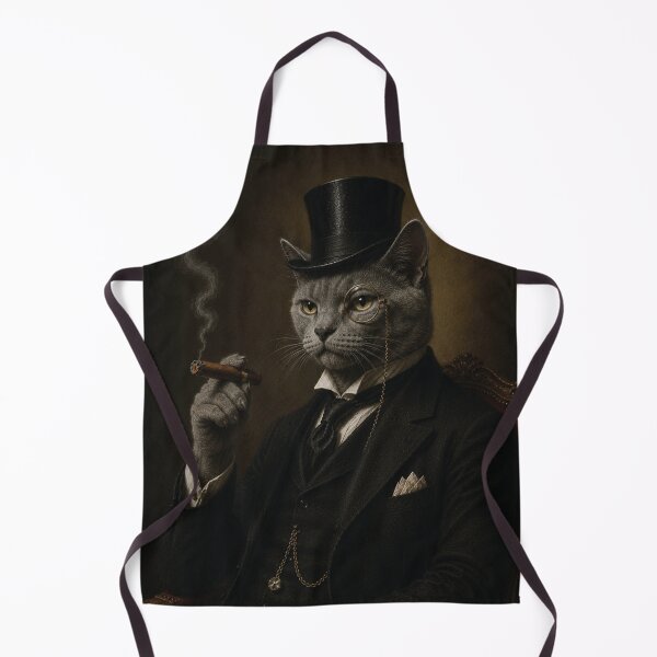 Item preview, Grey Cat with Top Hat and Suit, Smoking Cigar designed and sold by StickieBuddies.