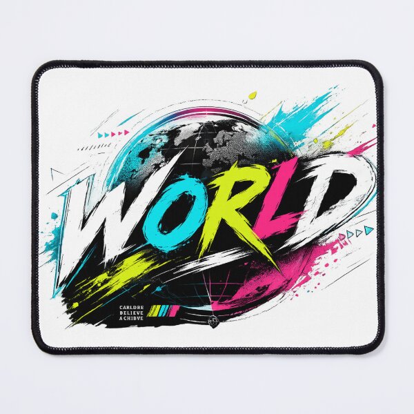 Item preview, World – Vibrant Graffiti Typography Art designed and sold by Cukupsehatlah.