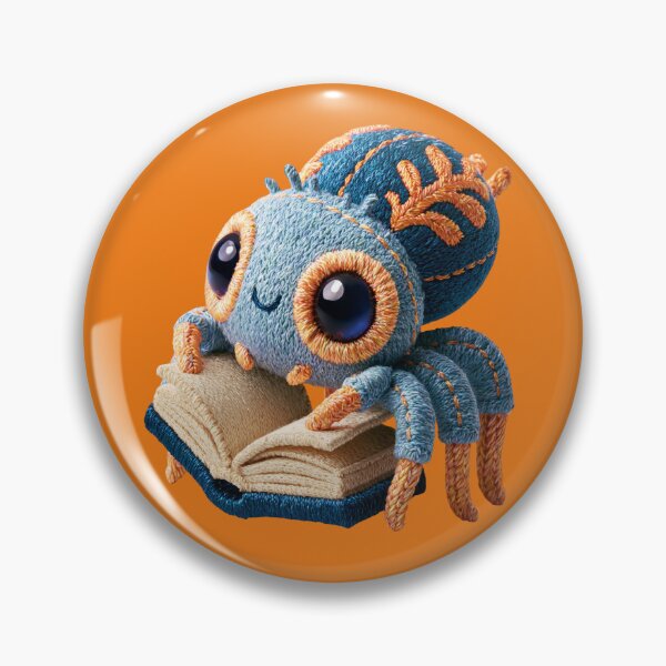 Item preview, Cute Reading Spider Embroidery designed and sold by MegaNovaArt.