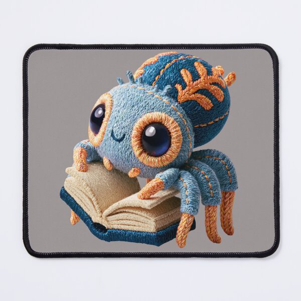 Item preview, Cute Reading Spider Embroidery designed and sold by MegaNovaArt.