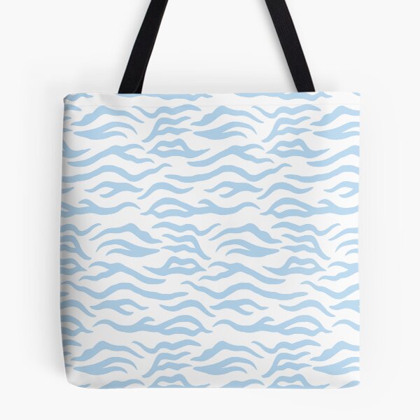 Item preview, White and Ice Blue tiger print designed and sold by pattern-archive.