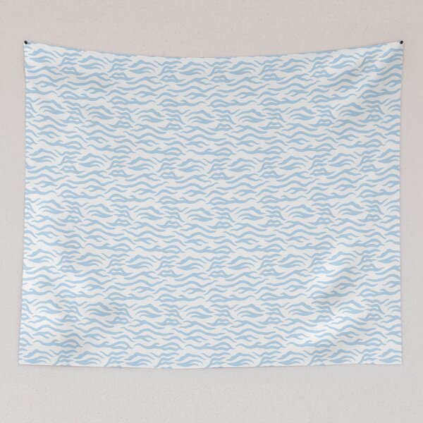 Item preview, White and Ice Blue tiger print designed and sold by pattern-archive.