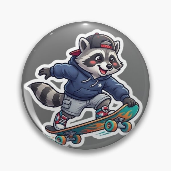 Item preview, Cute Skater Raccoon Sticker designed and sold by UniqueDesigningshop .