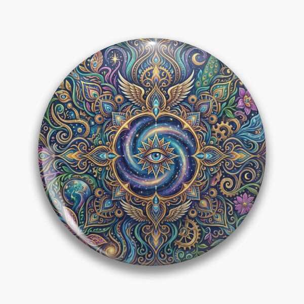Item preview, Cosmic Third Eye Mandala Art - Mystical Peacock & Galaxy Spiritual Painting designed and sold by ART BOND.