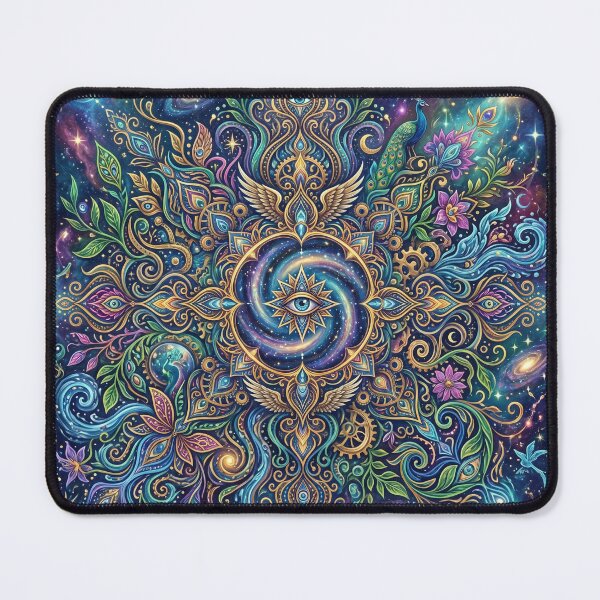 Item preview, Cosmic Third Eye Mandala Art - Mystical Peacock & Galaxy Spiritual Painting designed and sold by ART BOND.