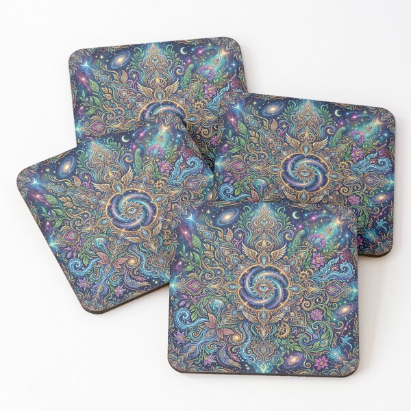 Item preview, Cosmic Third Eye Mandala Art - Mystical Peacock & Galaxy Spiritual Painting designed and sold by ART BOND.