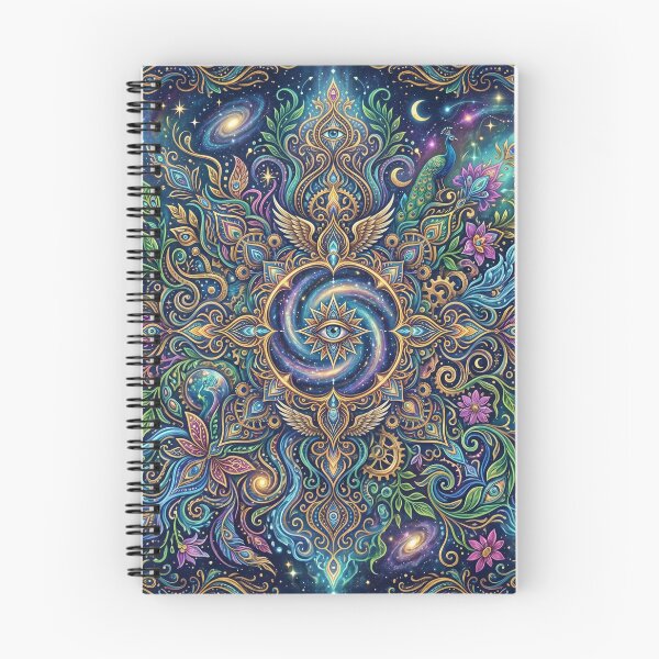 Item preview, Cosmic Third Eye Mandala Art - Mystical Peacock & Galaxy Spiritual Painting designed and sold by ART BOND.