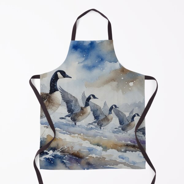 Item preview, Canada Geese in Winter Snow - Watercolor Wildlife Art designed and sold by Pioneer Spirit Market.