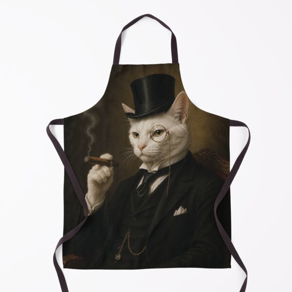 Item preview, White Cat with Top Hat and Suit, Smoking Cigar designed and sold by StickieBuddies.