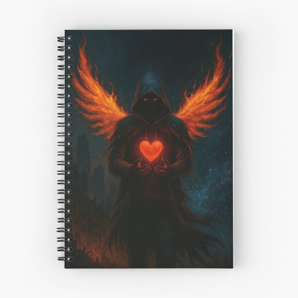 Item preview, Fire Winged Shadow – Flaming Heart Dark Fantasy Figure designed and sold by Timeless Junction.