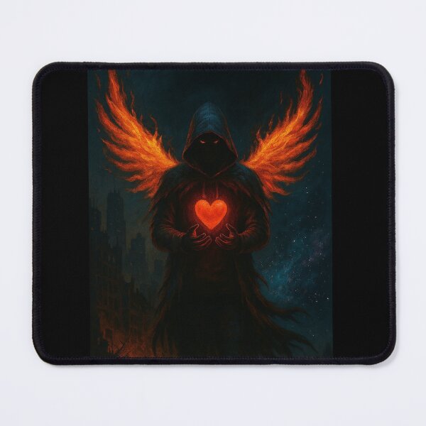 Item preview, Fire Winged Shadow – Flaming Heart Dark Fantasy Figure designed and sold by Timeless Junction.