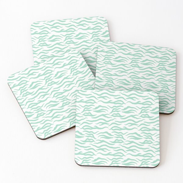 Item preview, White and Mint tiger print designed and sold by pattern-archive.