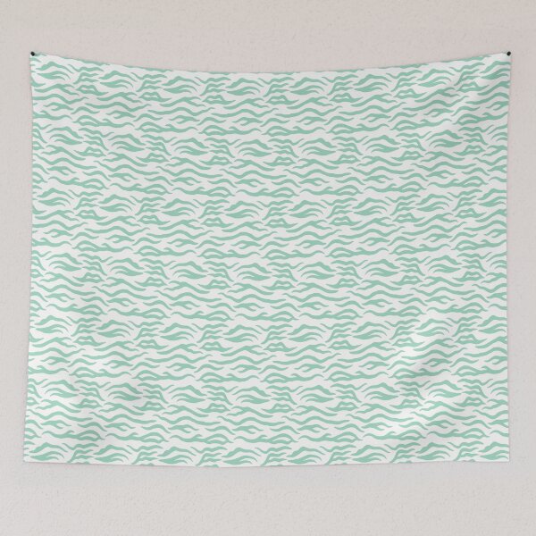 Item preview, White and Mint tiger print designed and sold by pattern-archive.