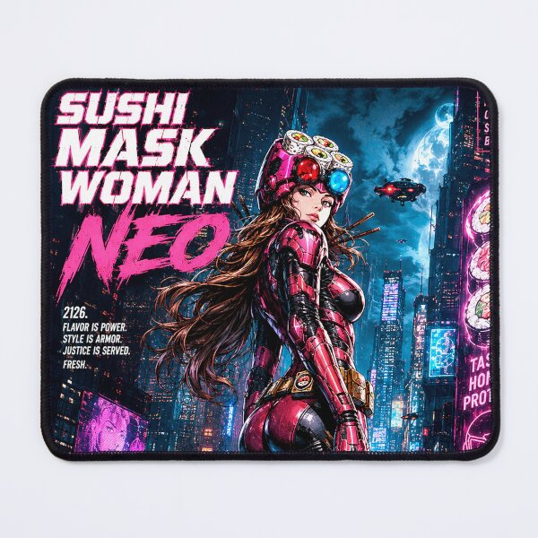 Item preview, SUSHI MASK WOMAN NEO: Cyberpunk Street Guardian designed and sold by Japan Cyberpunk Universe & Surreal Characters.