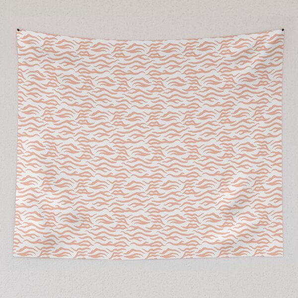 Item preview, White and Peach tiger print designed and sold by pattern-archive.