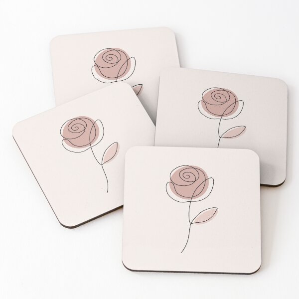 Item preview, Minimalist One Line Rose Floral Art Design Print designed and sold by CozyLittleShop.