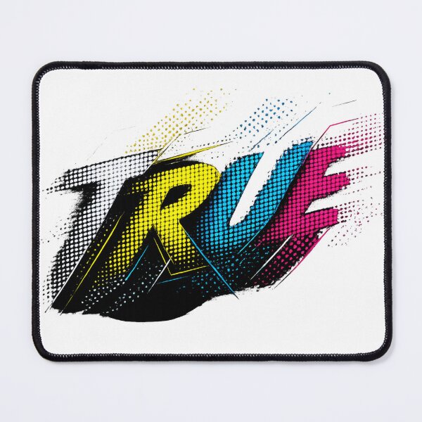 Item preview, True – Halftone Neon Typography designed and sold by Cukupsehatlah.