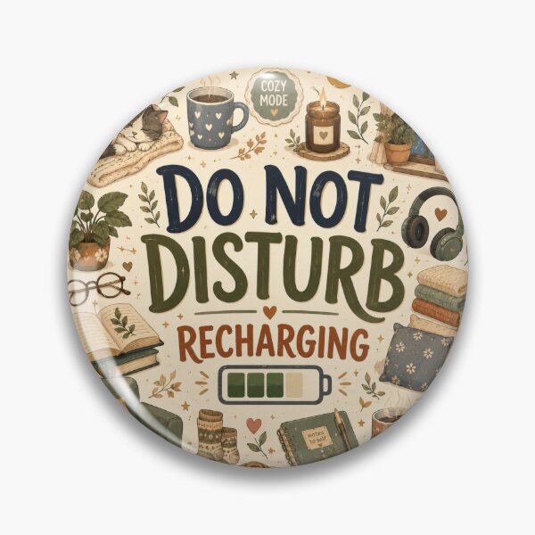 Item preview, Do Not Disturb Recharging - Cute Hygge Homebody Self Care Art designed and sold by OpenDreamArts.