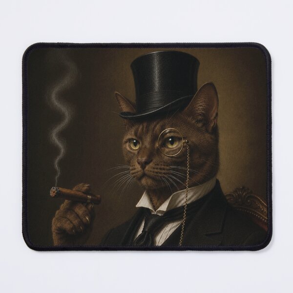 Item preview, Brown Cat with Top Hat and Suit, Smoking Cigar designed and sold by StickieBuddies.