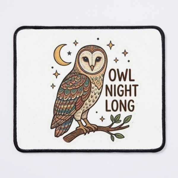Item preview, Owl Night Long Funny Celestial Barn Owl designed and sold by Rehnair.