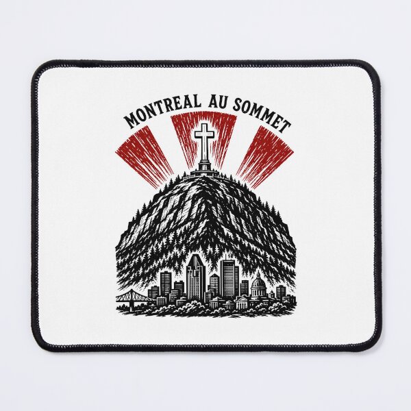 Item preview, Montreal Au Sommet Mount Royal Cross Mountain Sketch Art designed and sold by Fenay Designs.