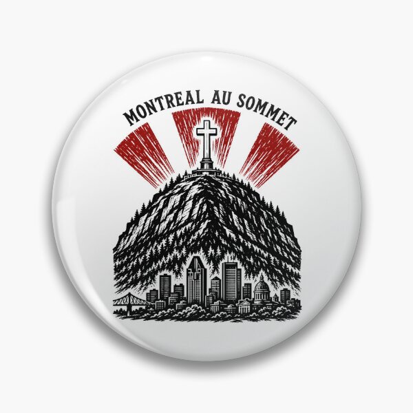 Item preview, Montreal Au Sommet Mount Royal Cross Mountain Sketch Art designed and sold by Fenay Designs.