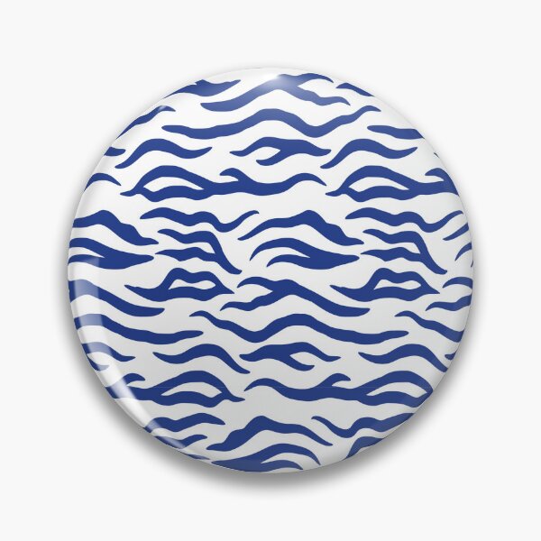 Item preview, White and Royal Blue tiger print designed and sold by pattern-archive.