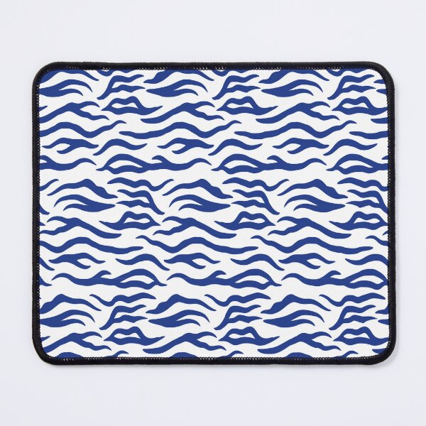 Item preview, White and Royal Blue tiger print designed and sold by pattern-archive.