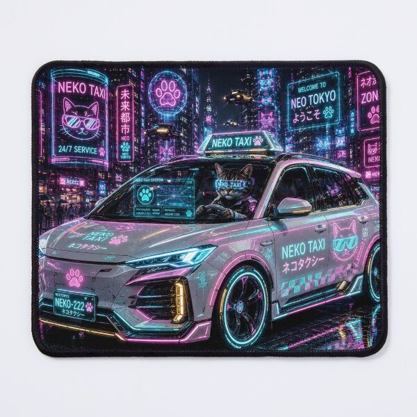 Item preview, Pastel Neon Neko Taxi designed and sold by Neon Riot Studio.