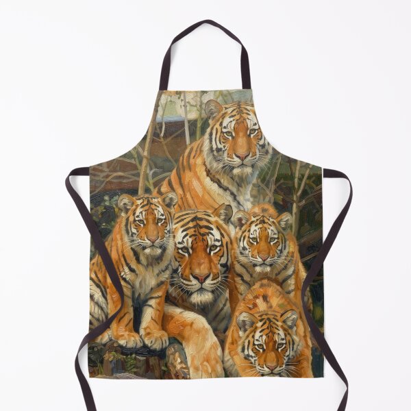Item preview, Tiger Family Oil Painting designed and sold by Kirrindy Designs.