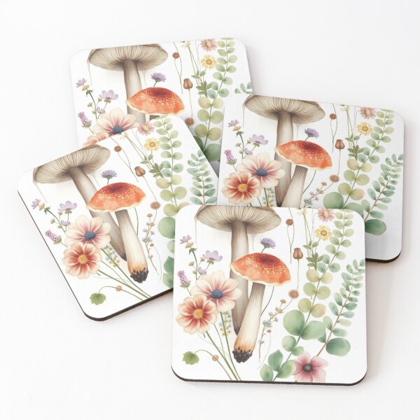 Item preview, Watercolor Mushroom and Wildflower Botanical Art designed and sold by Vida e Arte.