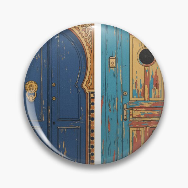 Item preview, Blue Doors — Moroccan Medina meets Chilean Barrio Art Print designed and sold by KariGoStudio.