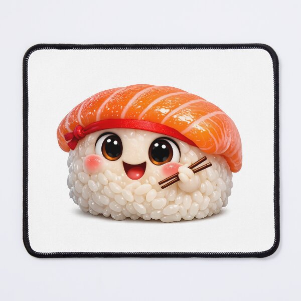Item preview, Cute 3D Happy Nigiri Salmon Sushi Character Sticker⁠ designed and sold by MIROUZ2000.