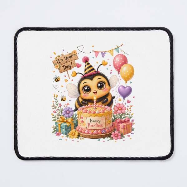 Item preview, Happy Bee-Day Cute Bumble Bee Birthday Cake Kawaii Party Gift Design designed and sold by Celebrate & Sparkle.