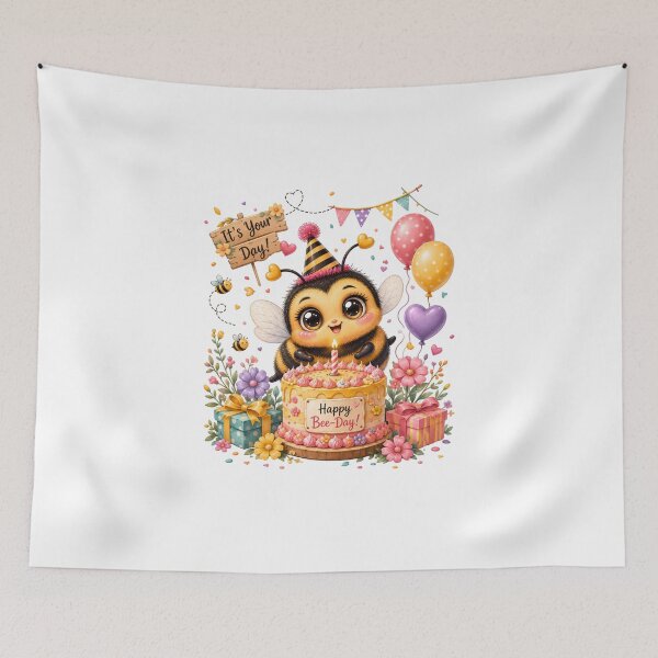 Item preview, Happy Bee-Day Cute Bumble Bee Birthday Cake Kawaii Party Gift Design designed and sold by Celebrate & Sparkle.