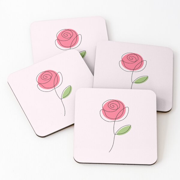 Item preview, Minimalist Pink Rose One Line Floral Art Design designed and sold by CozyLittleShop.