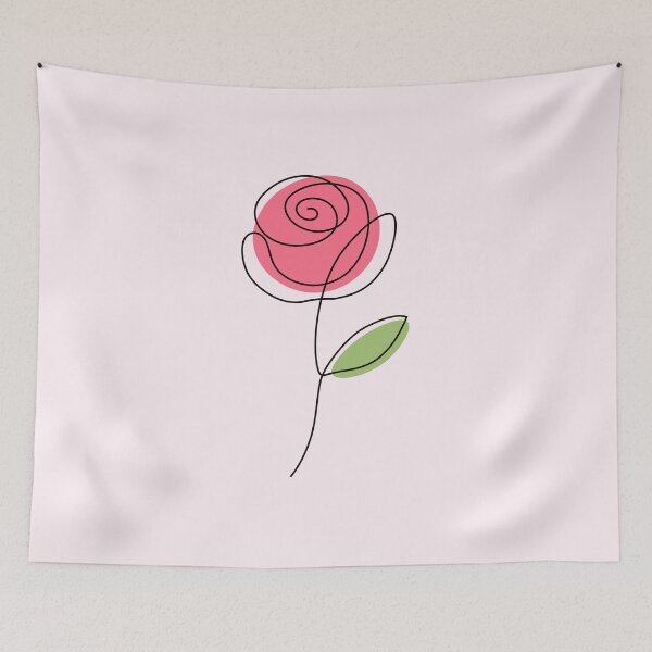 Item preview, Minimalist Pink Rose One Line Floral Art Design designed and sold by CozyLittleShop.