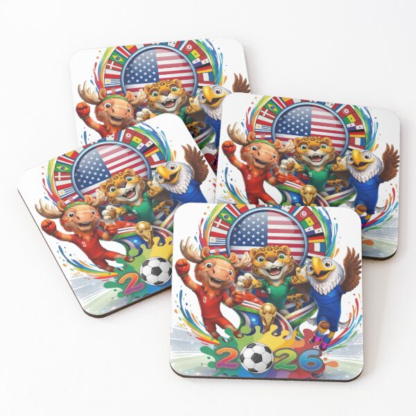 Item preview, World Cup 2026 Soccer Mascots United Football Spirit designed and sold by Hou$e of Art .