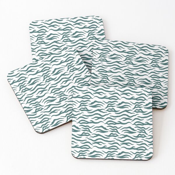 Item preview, White and Teal tiger print designed and sold by pattern-archive.