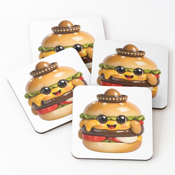 Item preview, Minimalist 3D Cute Happy Hamburger Cheese Sticker designed and sold by MIROUZ2000.