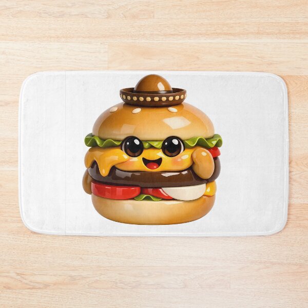 Item preview, Minimalist 3D Cute Happy Hamburger Cheese Sticker designed and sold by MIROUZ2000.