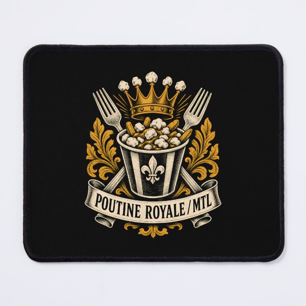 Item preview, Poutine Royale MTL Vintage Heraldry Food Crest Art designed and sold by Fenay Designs.
