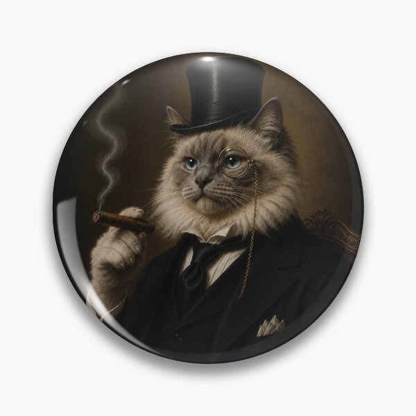 Item preview, Rag Doll Cat with Top Hat and Suit, Smoking Cigar designed and sold by StickieBuddies.