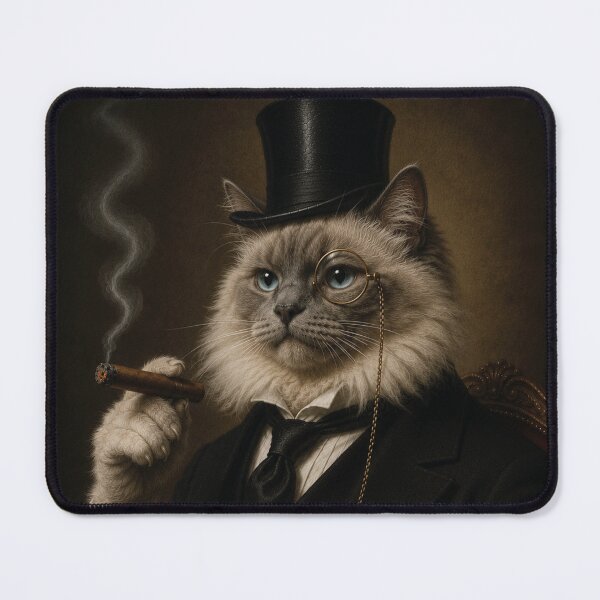 Item preview, Rag Doll Cat with Top Hat and Suit, Smoking Cigar designed and sold by StickieBuddies.