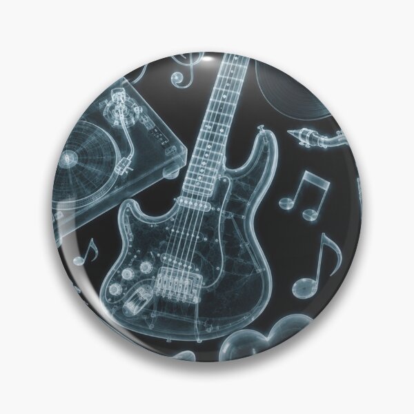 Item preview, X-ray musical instruments collage with heartbeat in retro style designed and sold by Mauswohn.