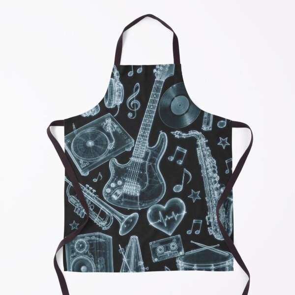 Item preview, X-ray musical instruments collage with heartbeat in retro style designed and sold by Mauswohn.